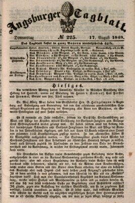 Augsburger Tagblatt Donnerstag 17. August 1848