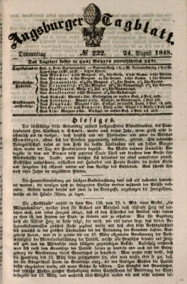 Augsburger Tagblatt Donnerstag 24. August 1848