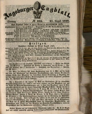 Augsburger Tagblatt Sonntag 27. August 1848