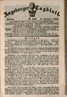 Augsburger Tagblatt Sonntag 3. September 1848