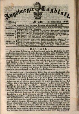 Augsburger Tagblatt Montag 4. September 1848