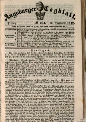 Augsburger Tagblatt Freitag 15. September 1848