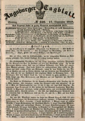 Augsburger Tagblatt Sonntag 17. September 1848