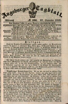 Augsburger Tagblatt Mittwoch 27. September 1848