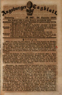 Augsburger Tagblatt Donnerstag 28. September 1848