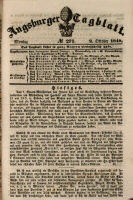 Augsburger Tagblatt Montag 2. Oktober 1848