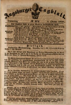 Augsburger Tagblatt Donnerstag 5. Oktober 1848