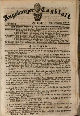 Augsburger Tagblatt Sonntag 15. Oktober 1848