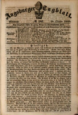 Augsburger Tagblatt Mittwoch 18. Oktober 1848
