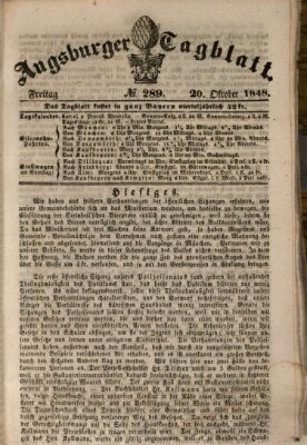 Augsburger Tagblatt Freitag 20. Oktober 1848