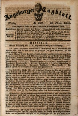 Augsburger Tagblatt Montag 23. Oktober 1848