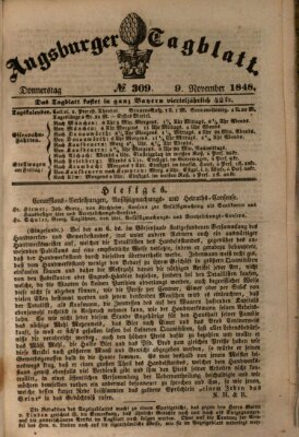 Augsburger Tagblatt Donnerstag 9. November 1848