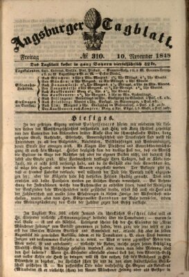 Augsburger Tagblatt Freitag 10. November 1848