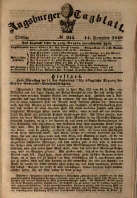 Augsburger Tagblatt Dienstag 14. November 1848