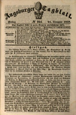 Augsburger Tagblatt Freitag 24. November 1848