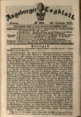 Augsburger Tagblatt Sonntag 26. November 1848