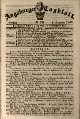 Augsburger Tagblatt Freitag 1. Dezember 1848