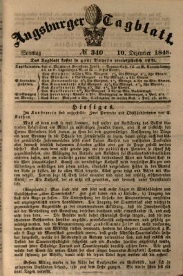 Augsburger Tagblatt Sonntag 10. Dezember 1848