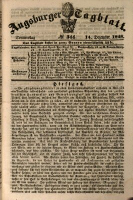 Augsburger Tagblatt Donnerstag 14. Dezember 1848