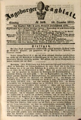 Augsburger Tagblatt Samstag 16. Dezember 1848