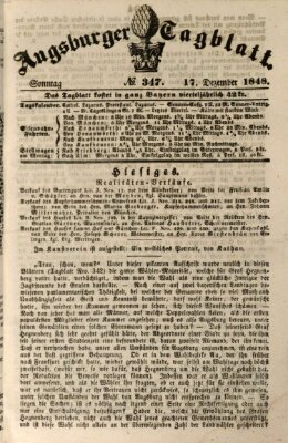 Augsburger Tagblatt Sonntag 17. Dezember 1848