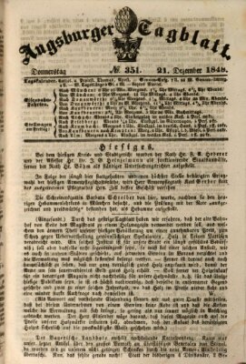 Augsburger Tagblatt Donnerstag 21. Dezember 1848