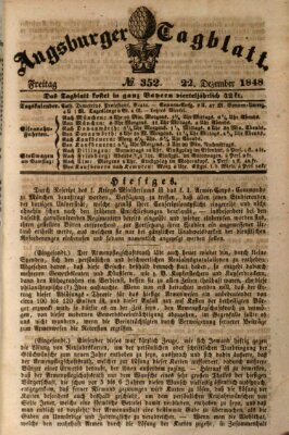 Augsburger Tagblatt Freitag 22. Dezember 1848