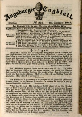 Augsburger Tagblatt Dienstag 26. Dezember 1848