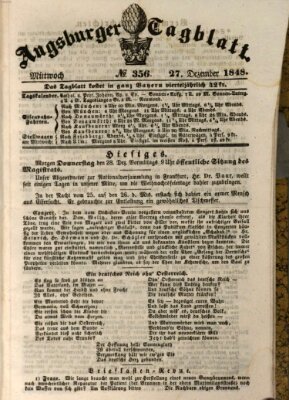 Augsburger Tagblatt Mittwoch 27. Dezember 1848