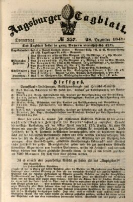 Augsburger Tagblatt Donnerstag 28. Dezember 1848