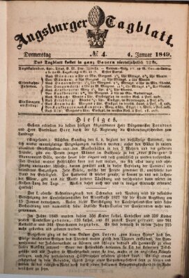 Augsburger Tagblatt Donnerstag 4. Januar 1849