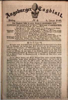 Augsburger Tagblatt Freitag 5. Januar 1849