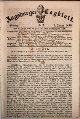 Augsburger Tagblatt Sonntag 7. Januar 1849