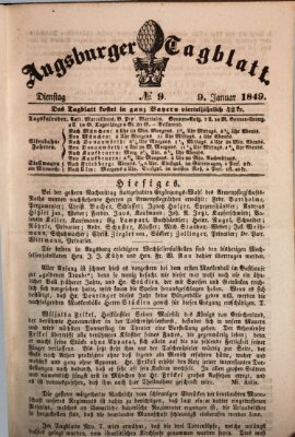 Augsburger Tagblatt Dienstag 9. Januar 1849