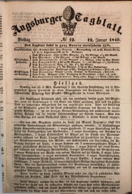 Augsburger Tagblatt Freitag 12. Januar 1849