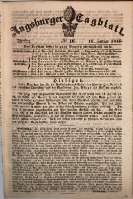 Augsburger Tagblatt Dienstag 16. Januar 1849