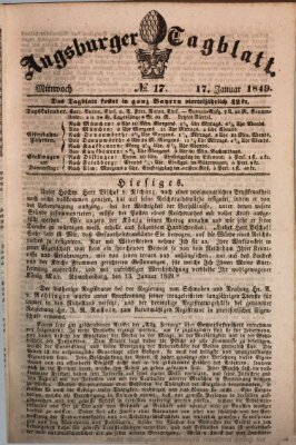 Augsburger Tagblatt Mittwoch 17. Januar 1849