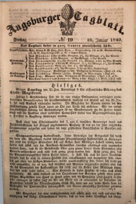 Augsburger Tagblatt Freitag 19. Januar 1849