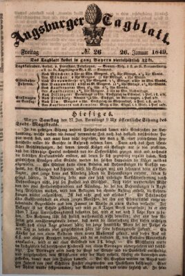 Augsburger Tagblatt Freitag 26. Januar 1849