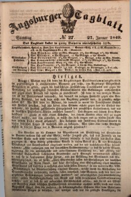 Augsburger Tagblatt Samstag 27. Januar 1849