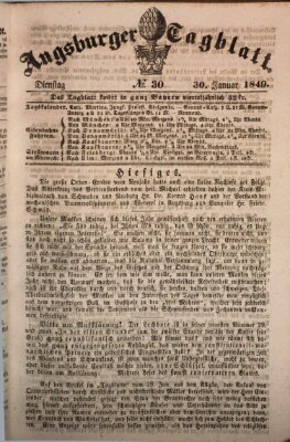 Augsburger Tagblatt Dienstag 30. Januar 1849