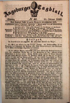 Augsburger Tagblatt Sonntag 11. Februar 1849