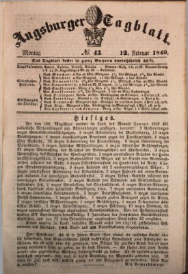 Augsburger Tagblatt Montag 12. Februar 1849