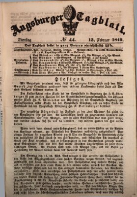 Augsburger Tagblatt Dienstag 13. Februar 1849