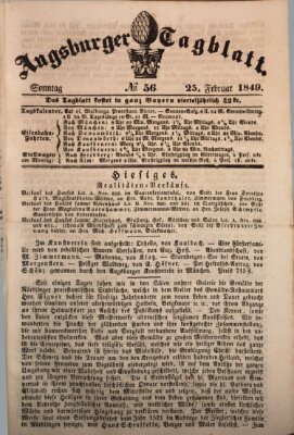 Augsburger Tagblatt Sonntag 25. Februar 1849