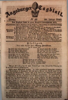 Augsburger Tagblatt Montag 26. Februar 1849