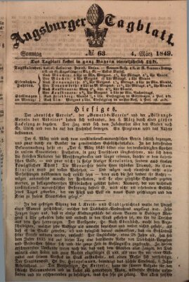 Augsburger Tagblatt Sonntag 4. März 1849