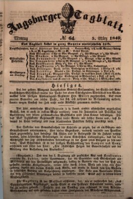 Augsburger Tagblatt Montag 5. März 1849