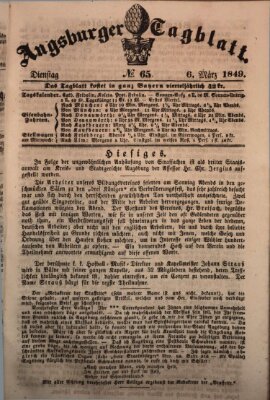 Augsburger Tagblatt Dienstag 6. März 1849