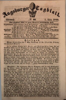 Augsburger Tagblatt Mittwoch 7. März 1849